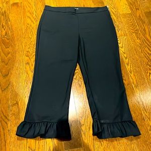 Zara Capri Ruffle Black Pants